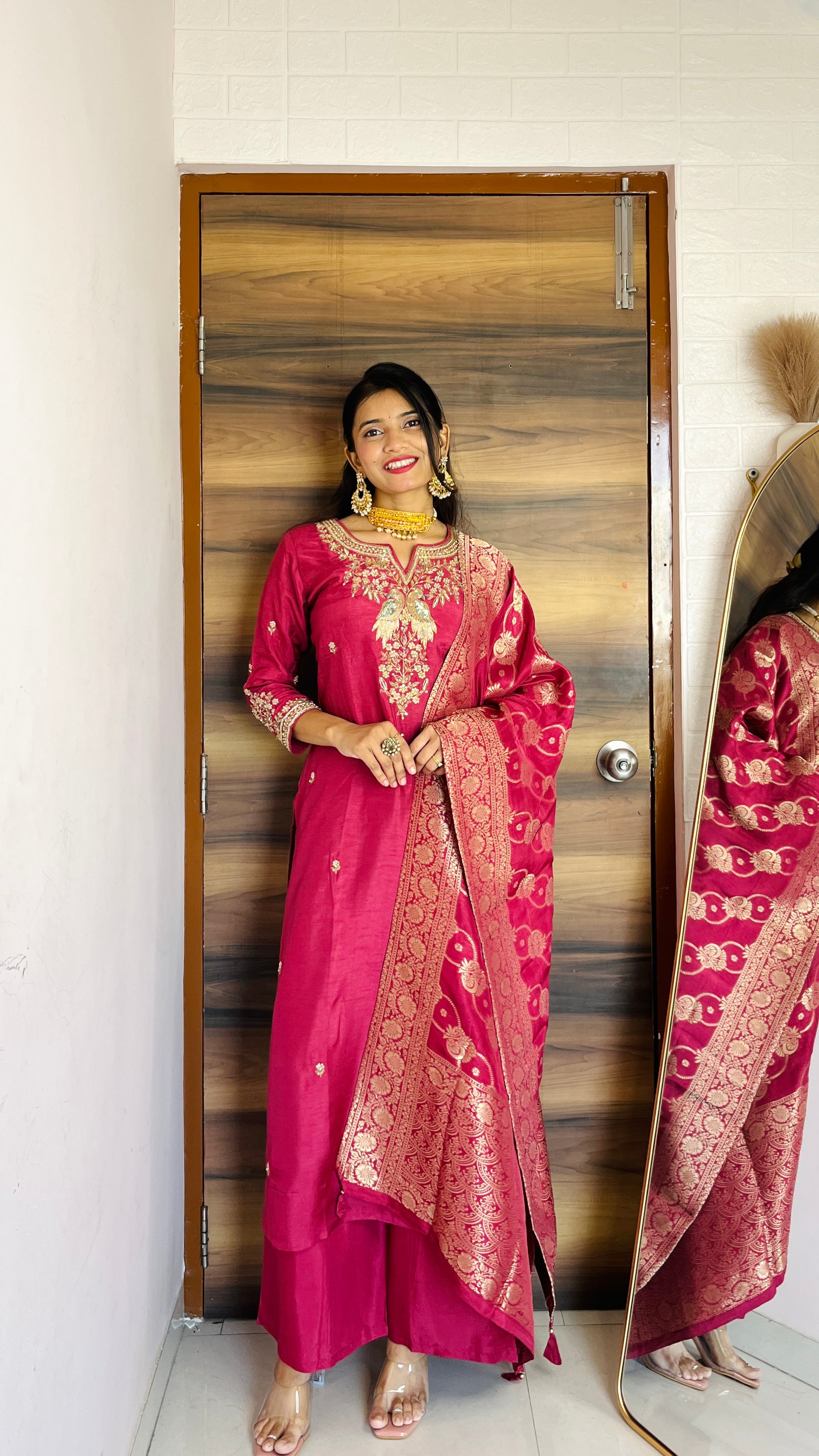 Aviva Silk Festive HandEmbroidered Pant Set