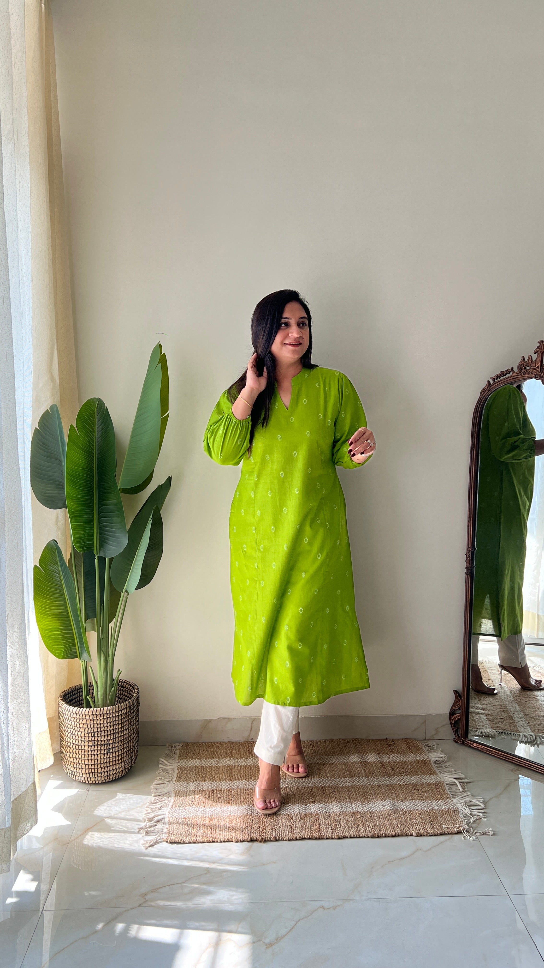 Kanya Handloom Cotton A-line kurta