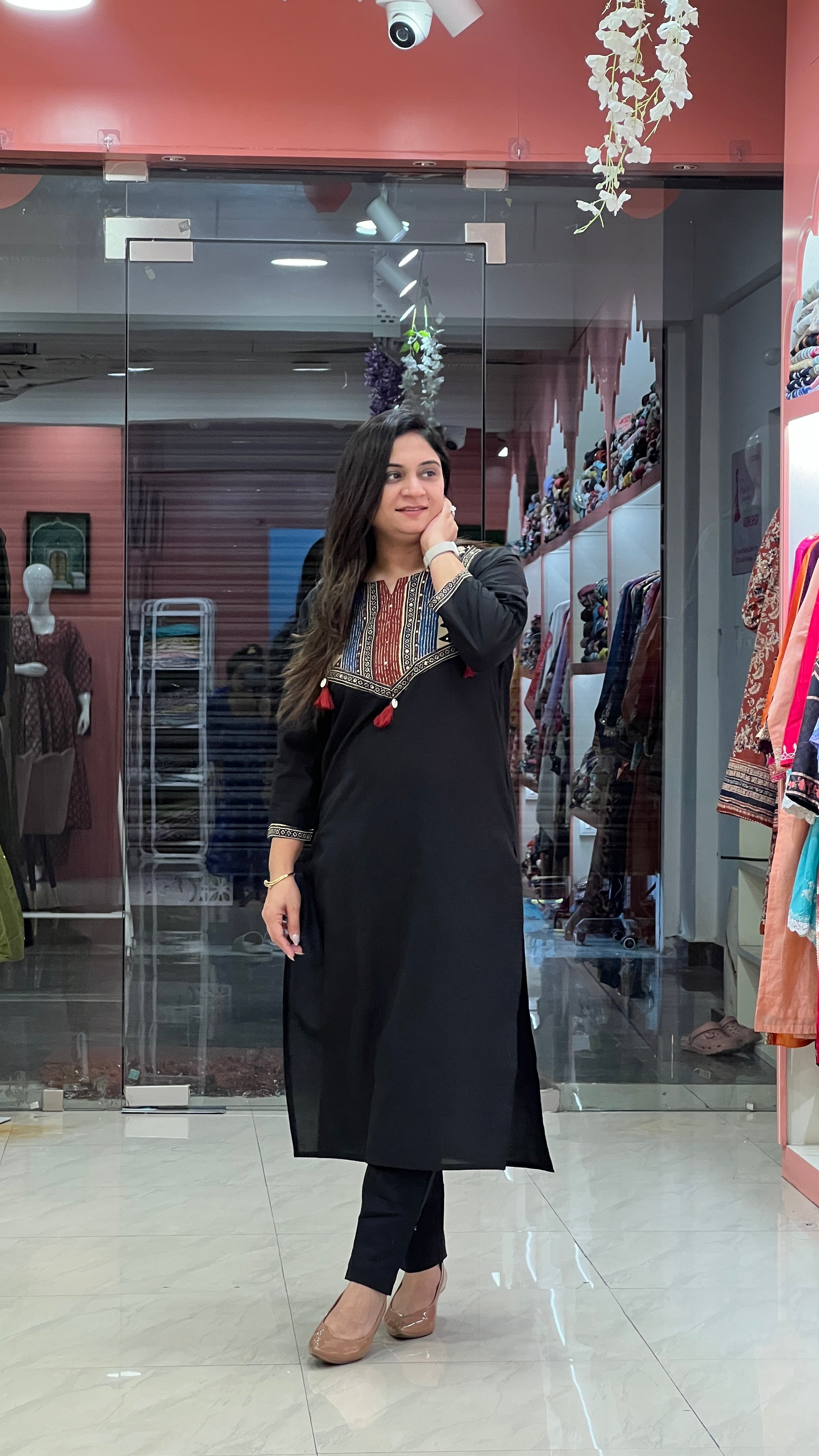 Cotton Solid Casual Straight Kurta