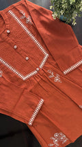 Tarini A-line cotton Embroidered Short Top