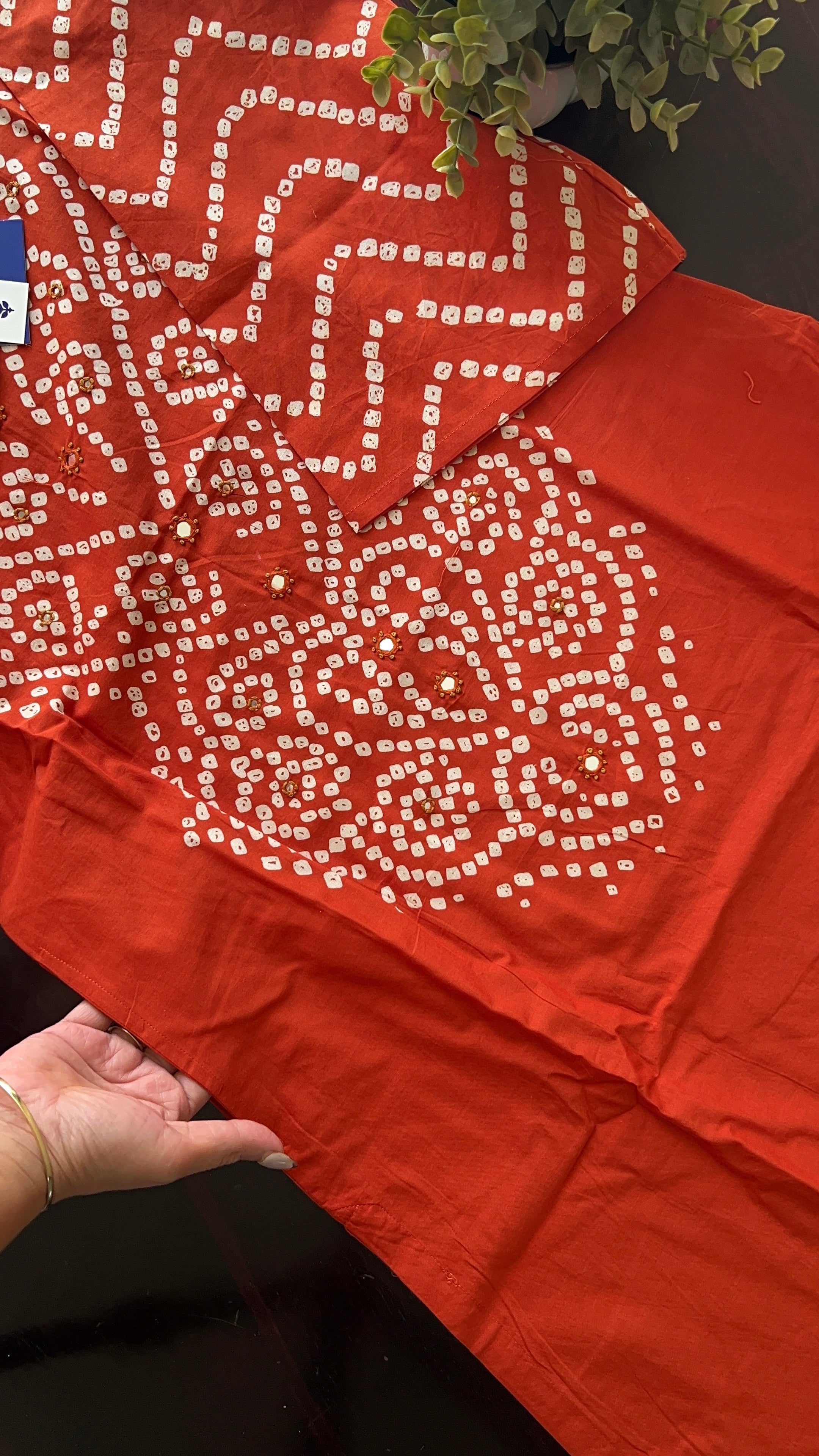 Sanchi Cotton Bandhani Straight Pant Set