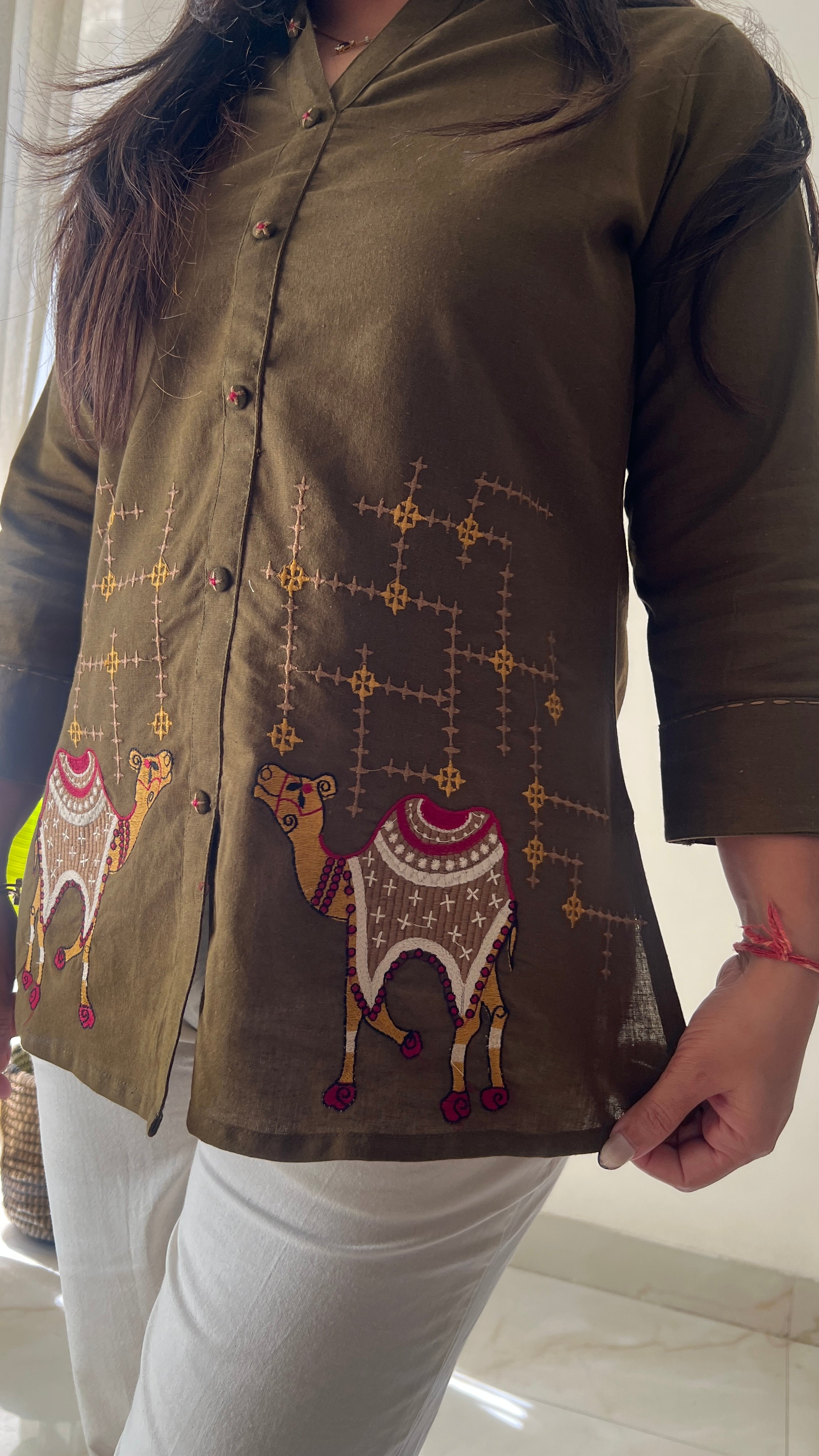 Roop Cotton Embroidered Short Top