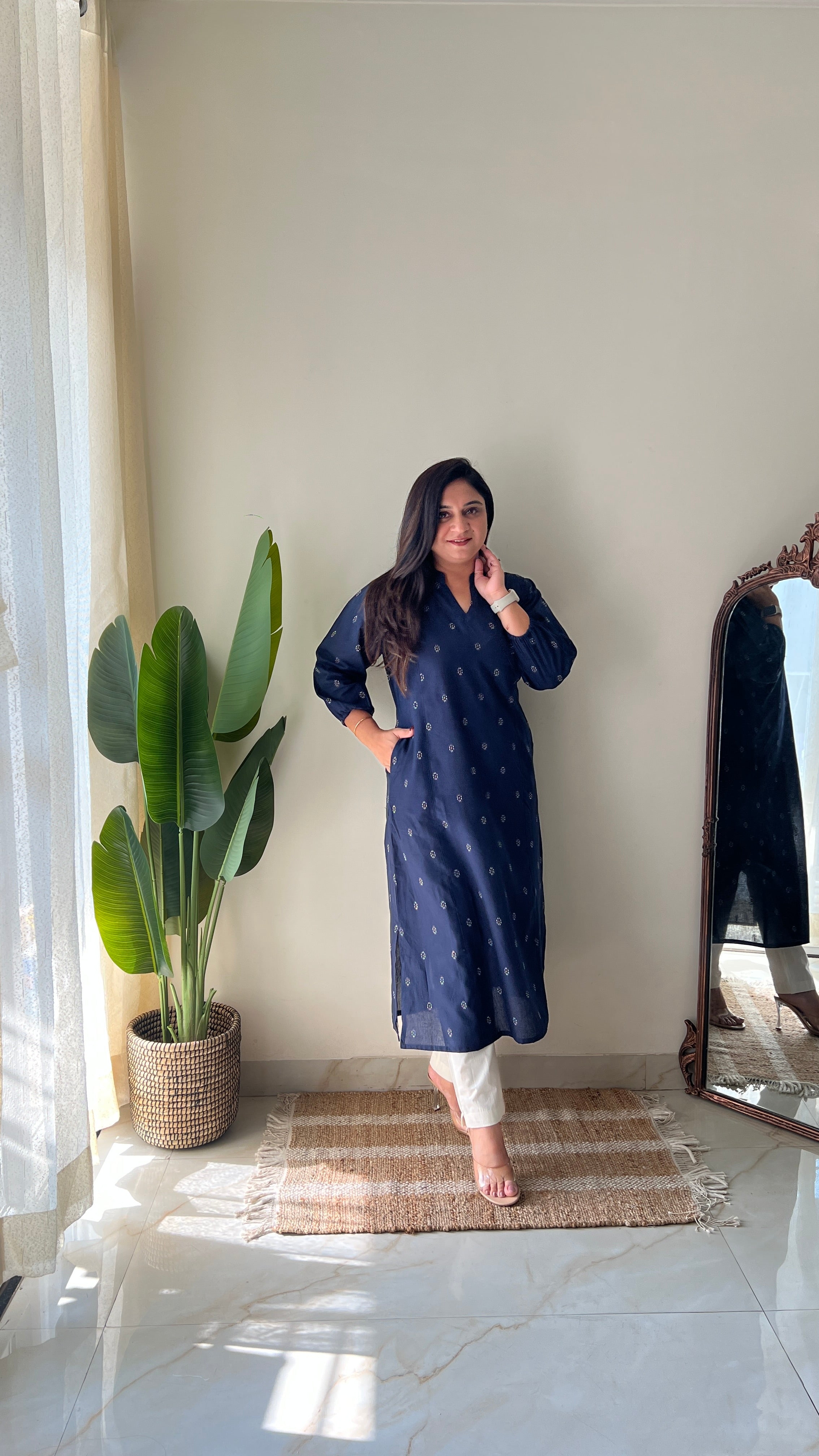 Kanya Handloom Cotton A-line kurta