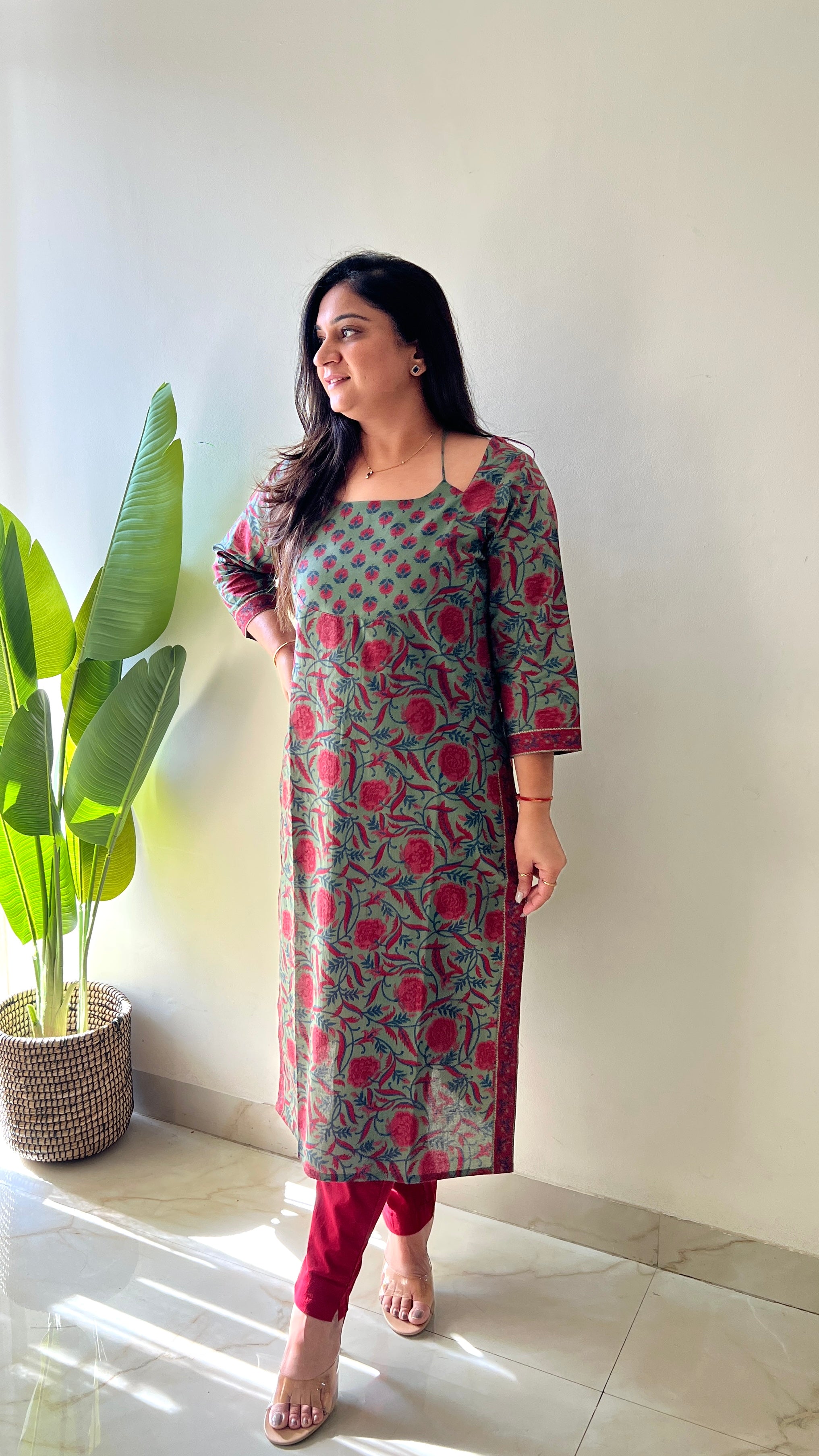 Cotton Handblock Casual Straight Kurta