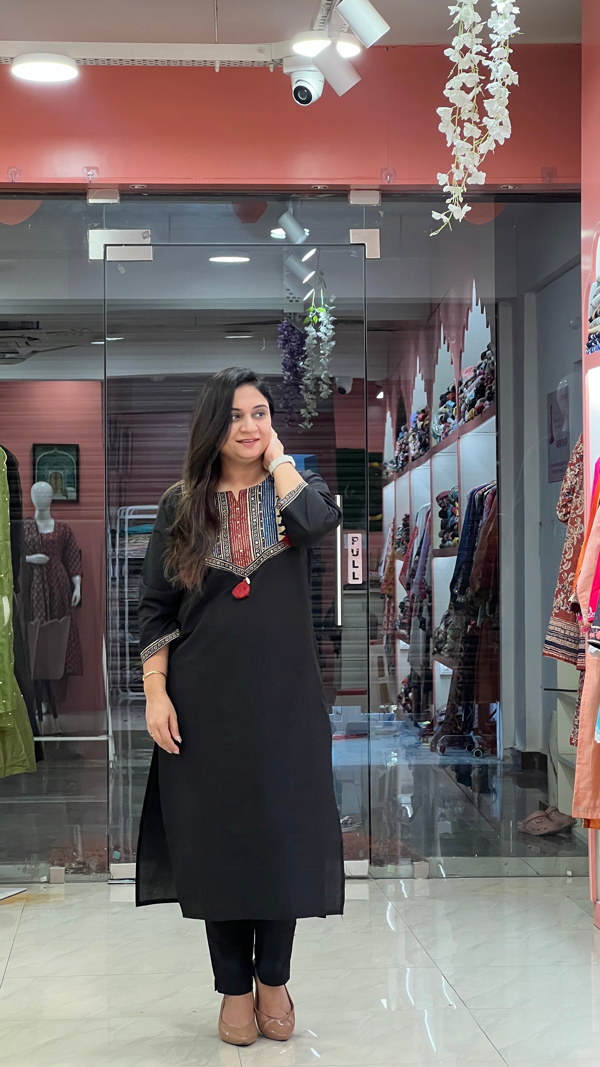 Cotton Solid Casual Straight Kurta