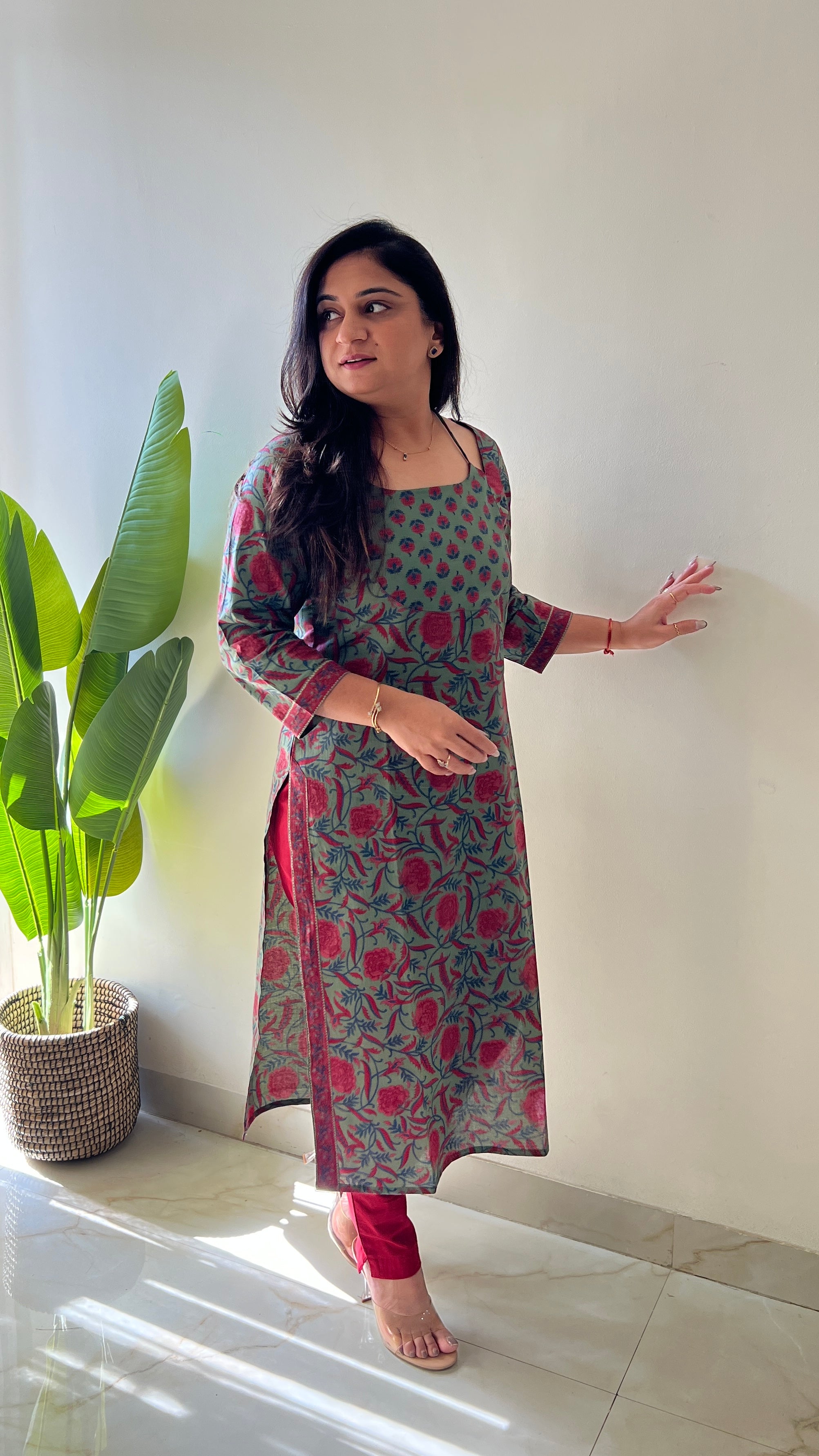 Cotton Handblock Casual Straight Kurta