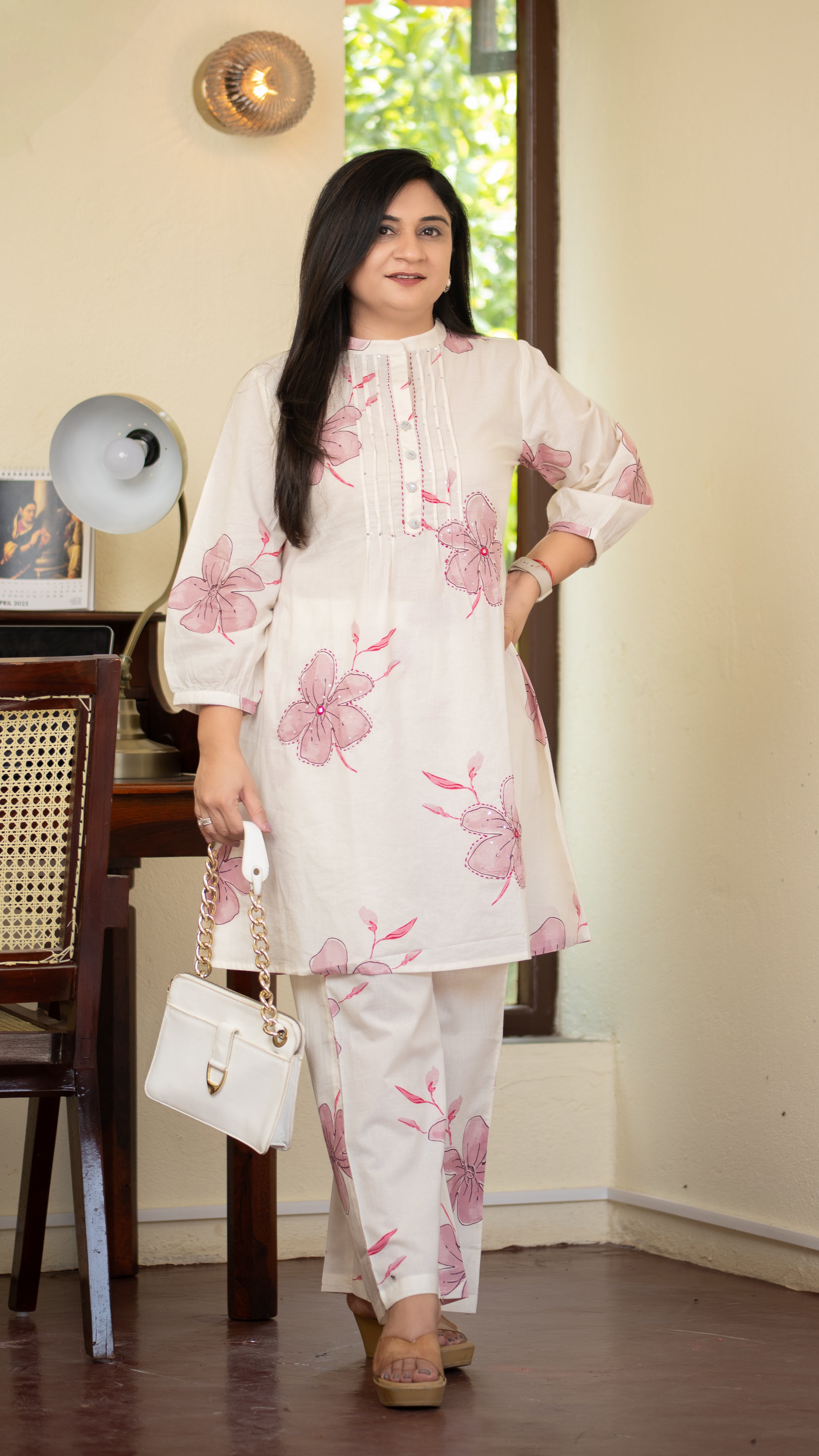Emmi Pink Cotton Floral Coord Set