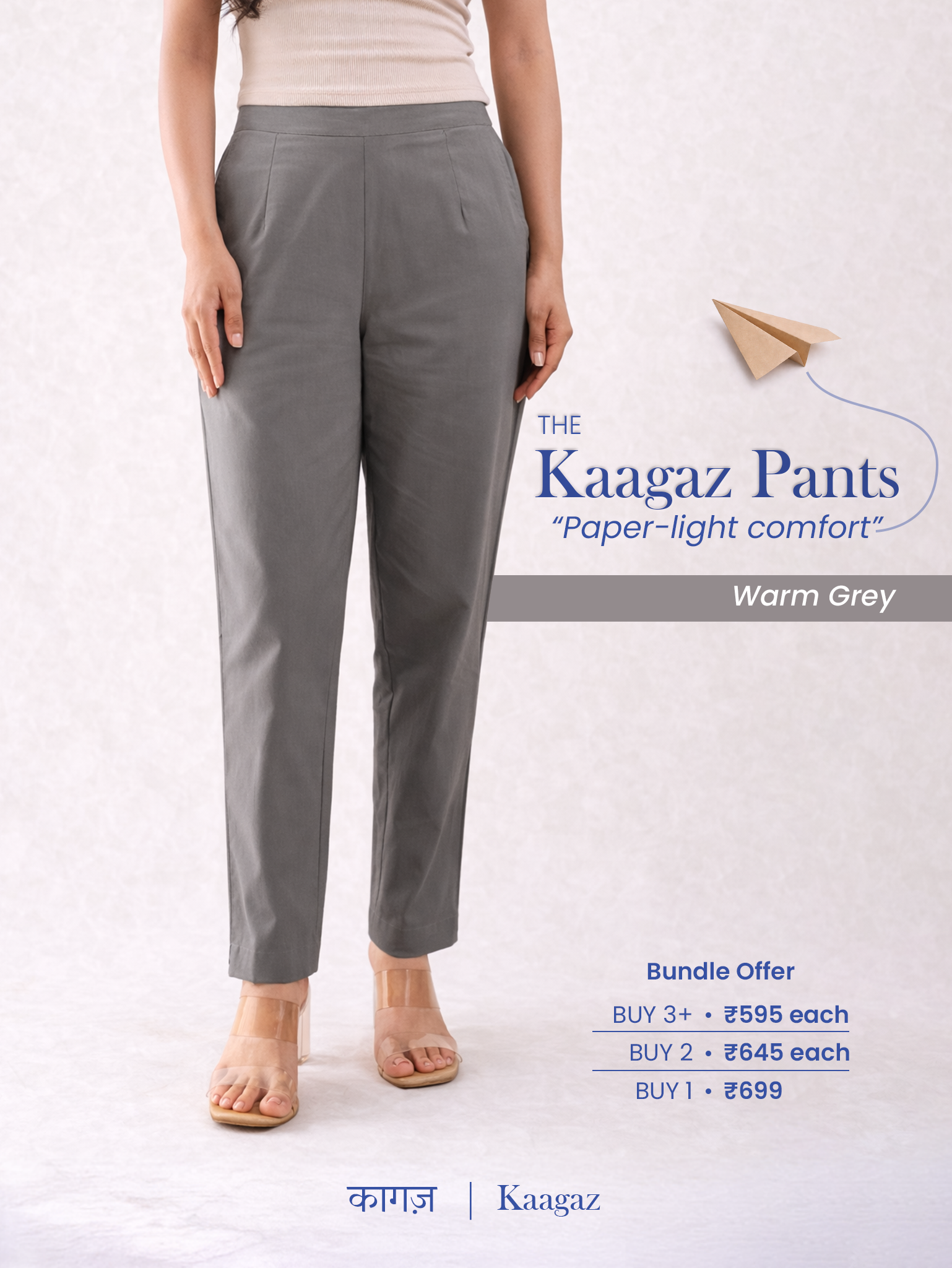 All-Day Cotton Straight Pant for Women-Warm Grey