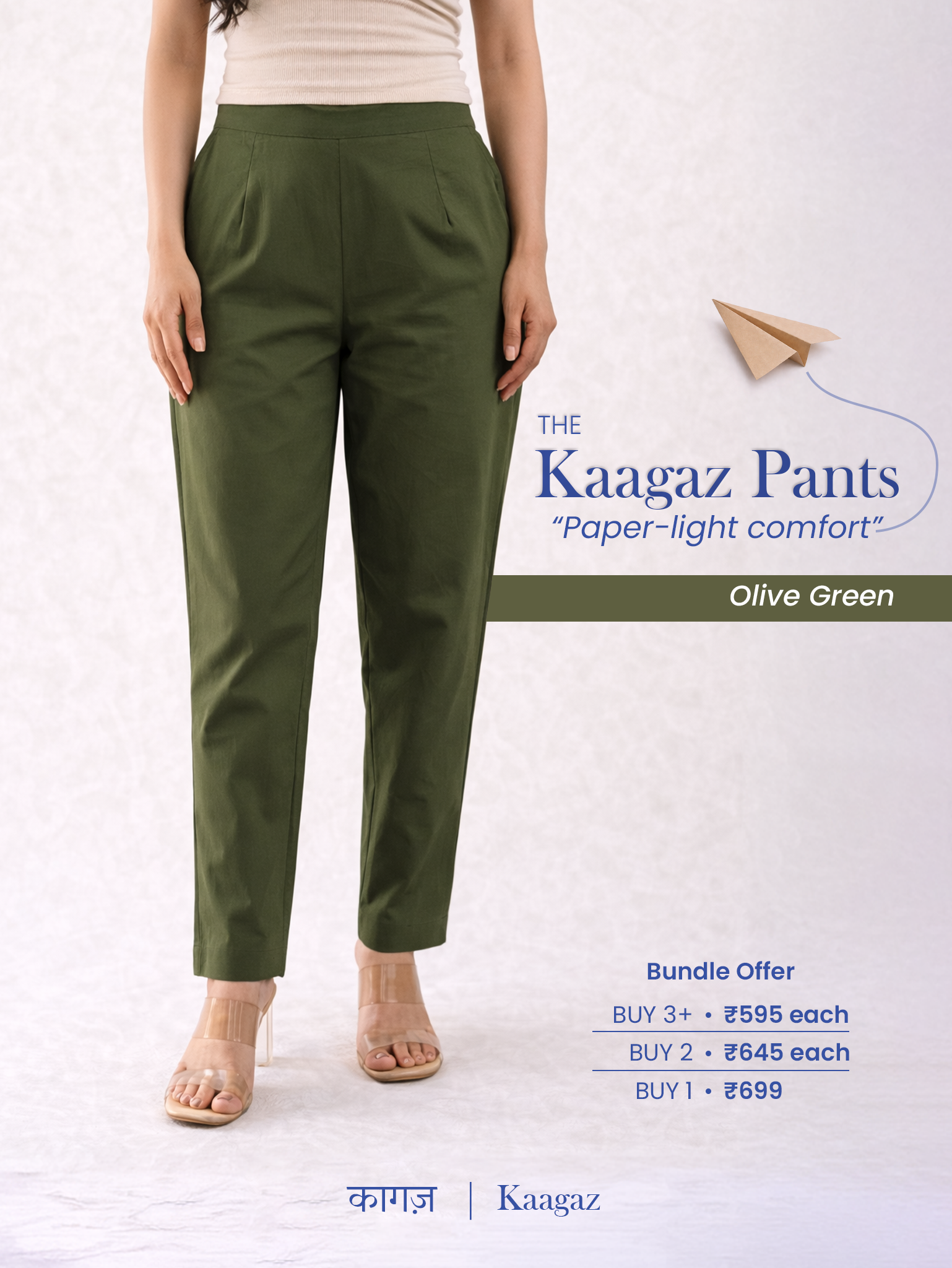 All-Day Cotton Straight Pant for Women-Olive Green