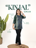 Kinjal Green Designer Mashru Silk Ajrakh Short Top