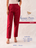 All-Day Cotton Straight Pant for Women-Maroon