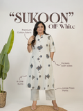 Sukoon OffWhite Cotton Ajrakh A-line Cotton Kurta Set