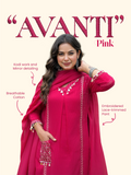 Avanti Pink Premium Cotton HandEmbroidered Dupatta Set