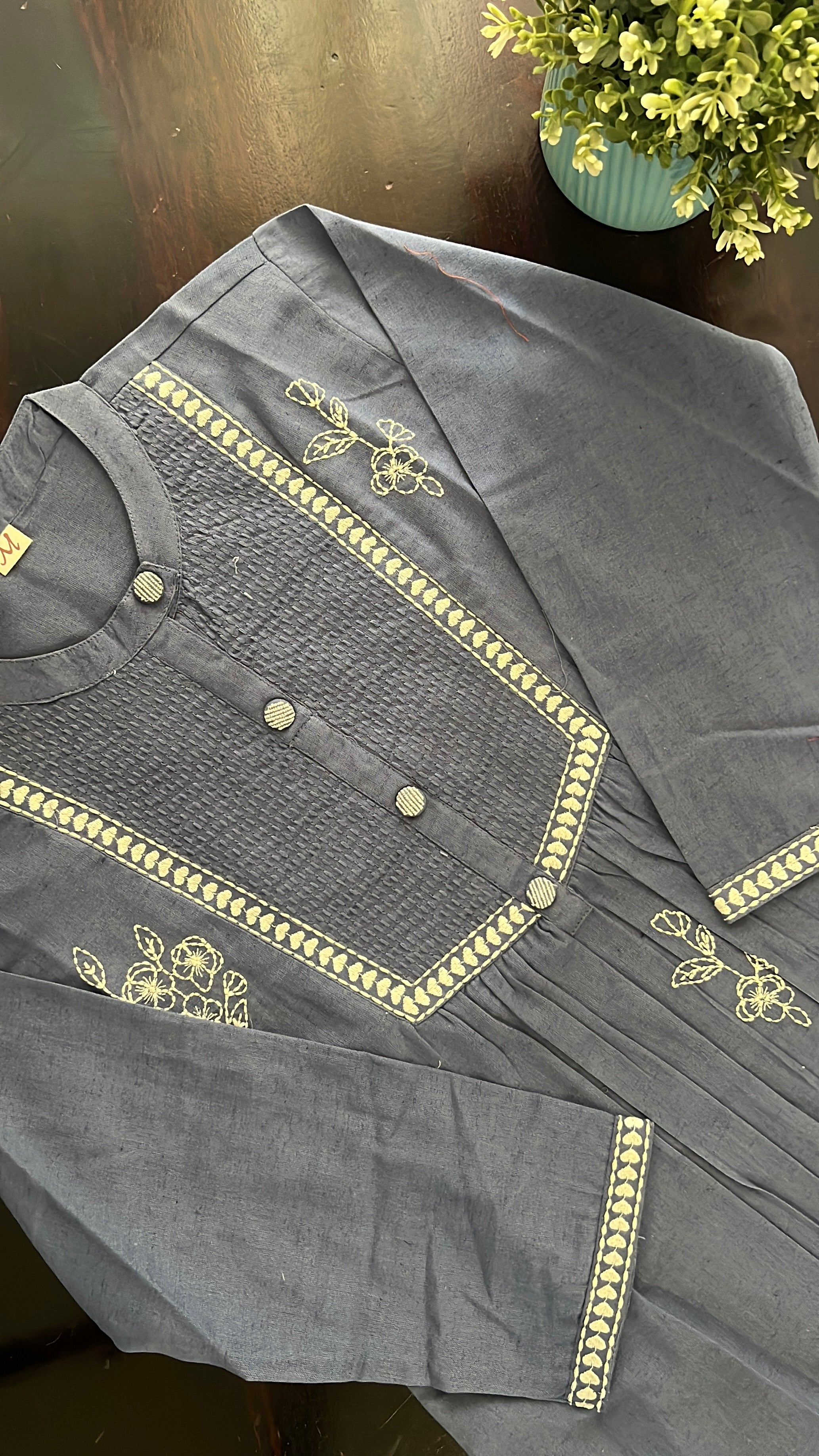 Tarini A-line cotton Embroidered Short Top