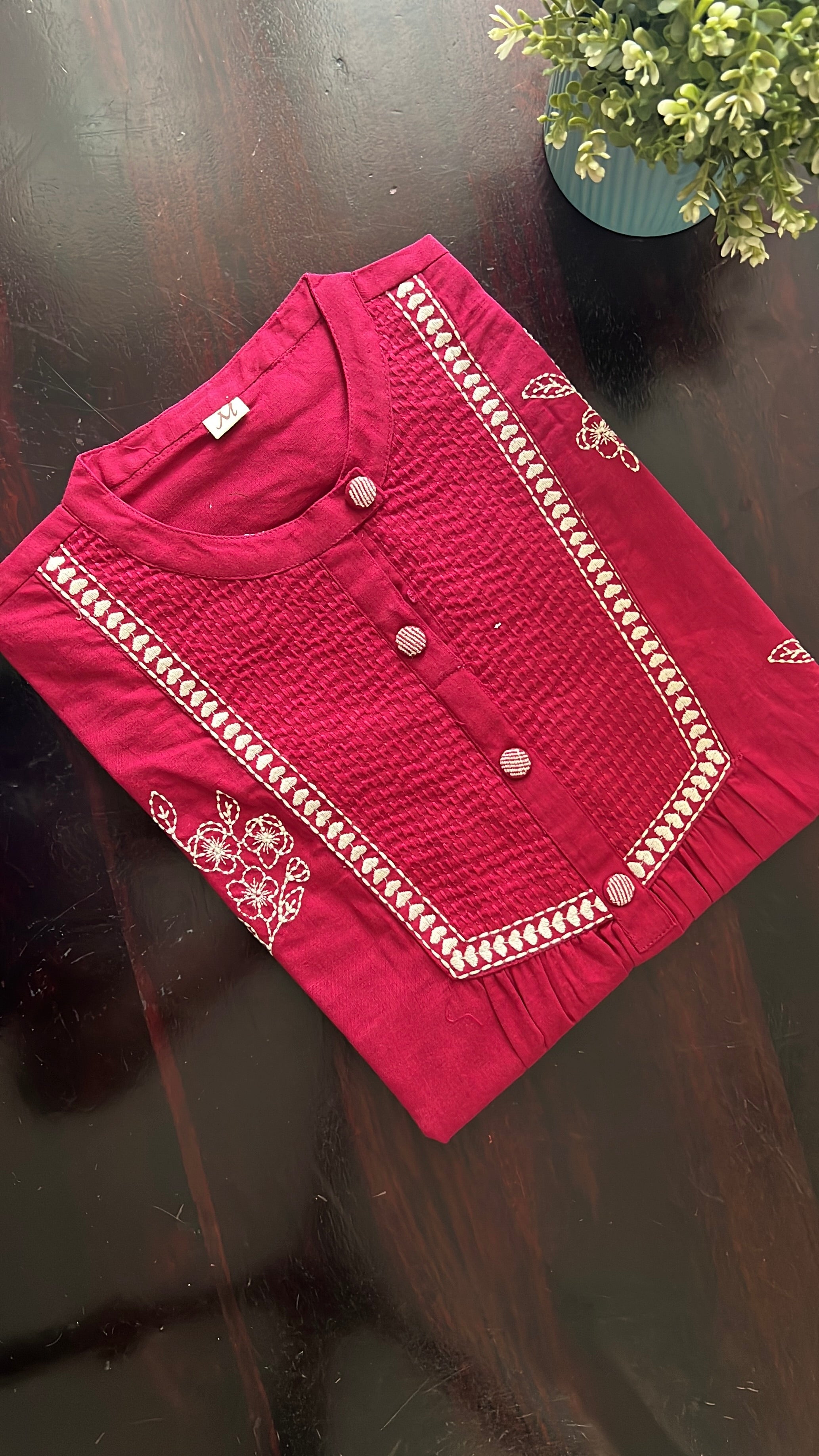 Tarini A-line cotton Embroidered Short Top