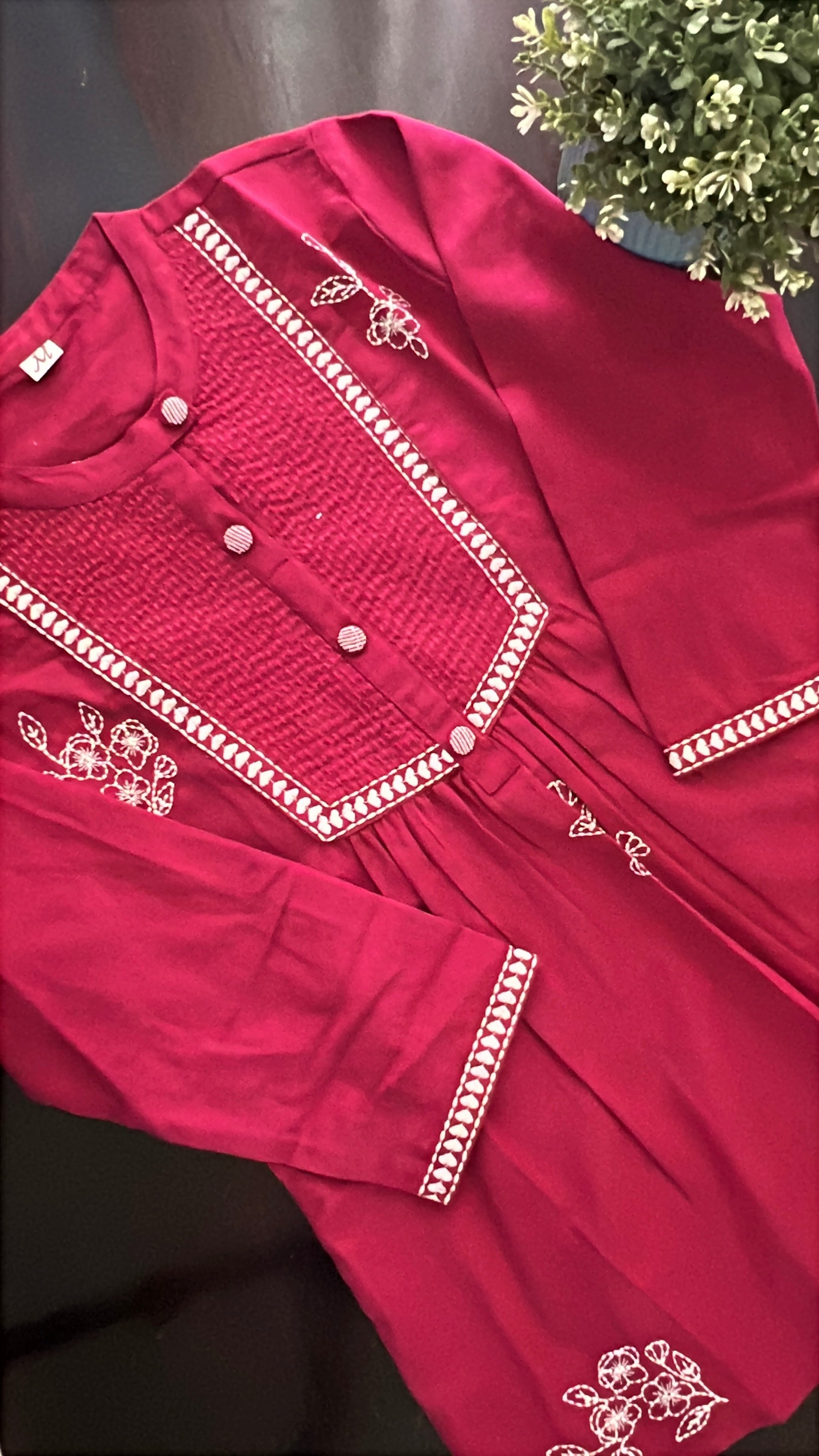 Tarini A-line cotton Embroidered Short Top