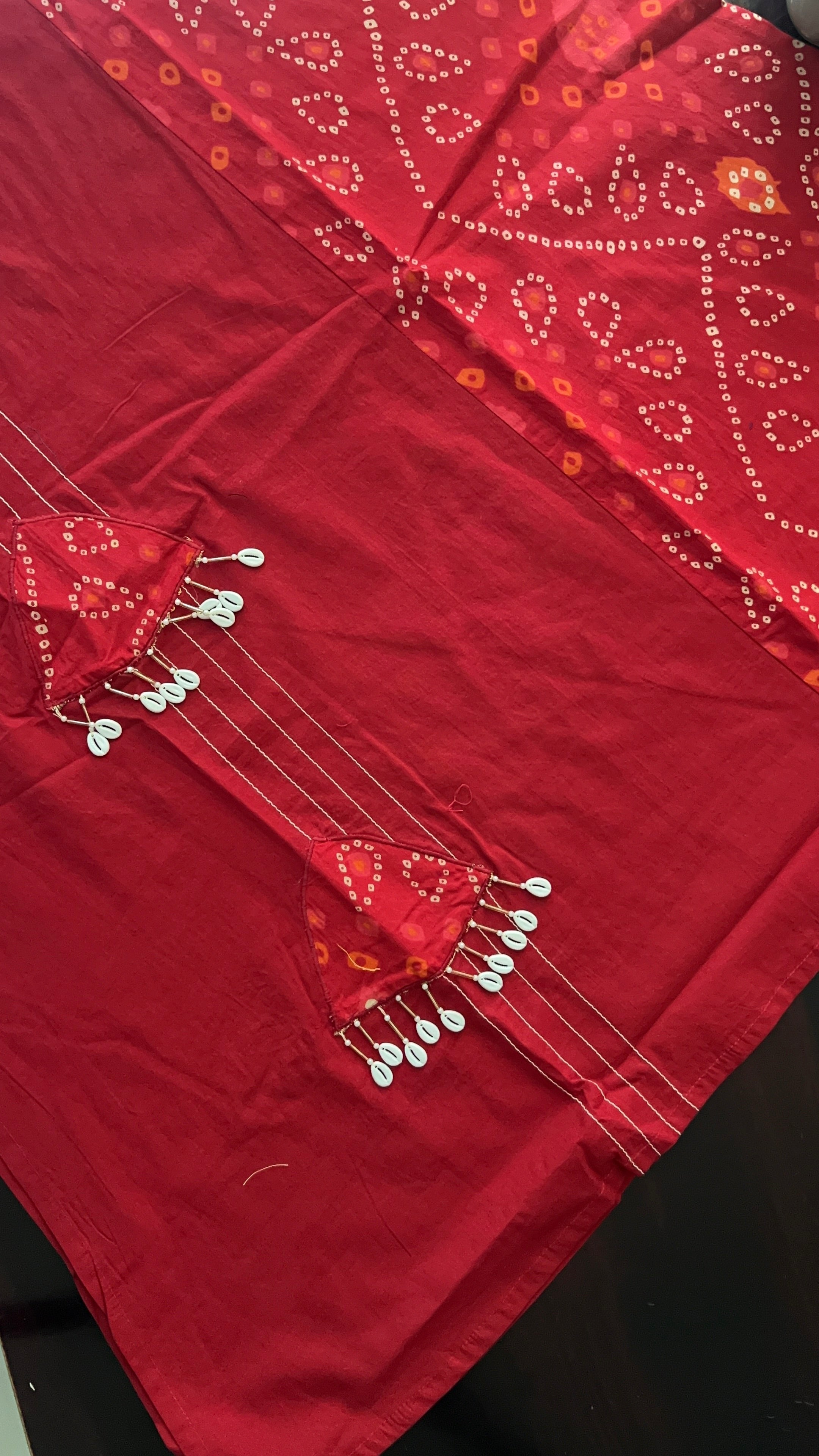 Raha MulCotton Bandhani Hand Detailed Pant Set