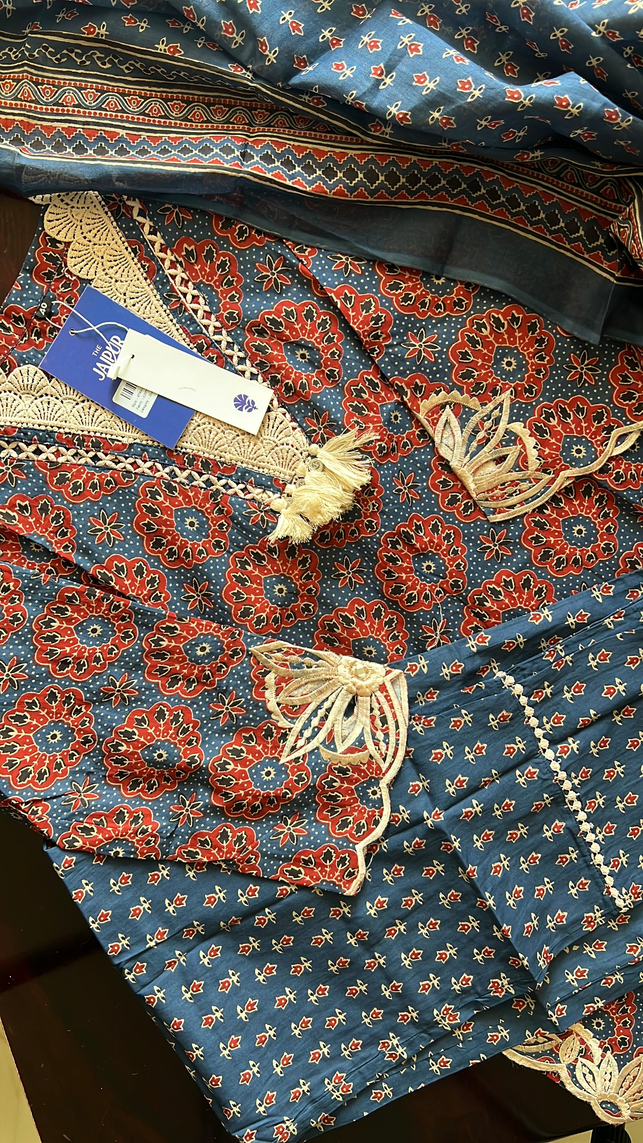 Driti Cotton Cutwork Detailed Pant set