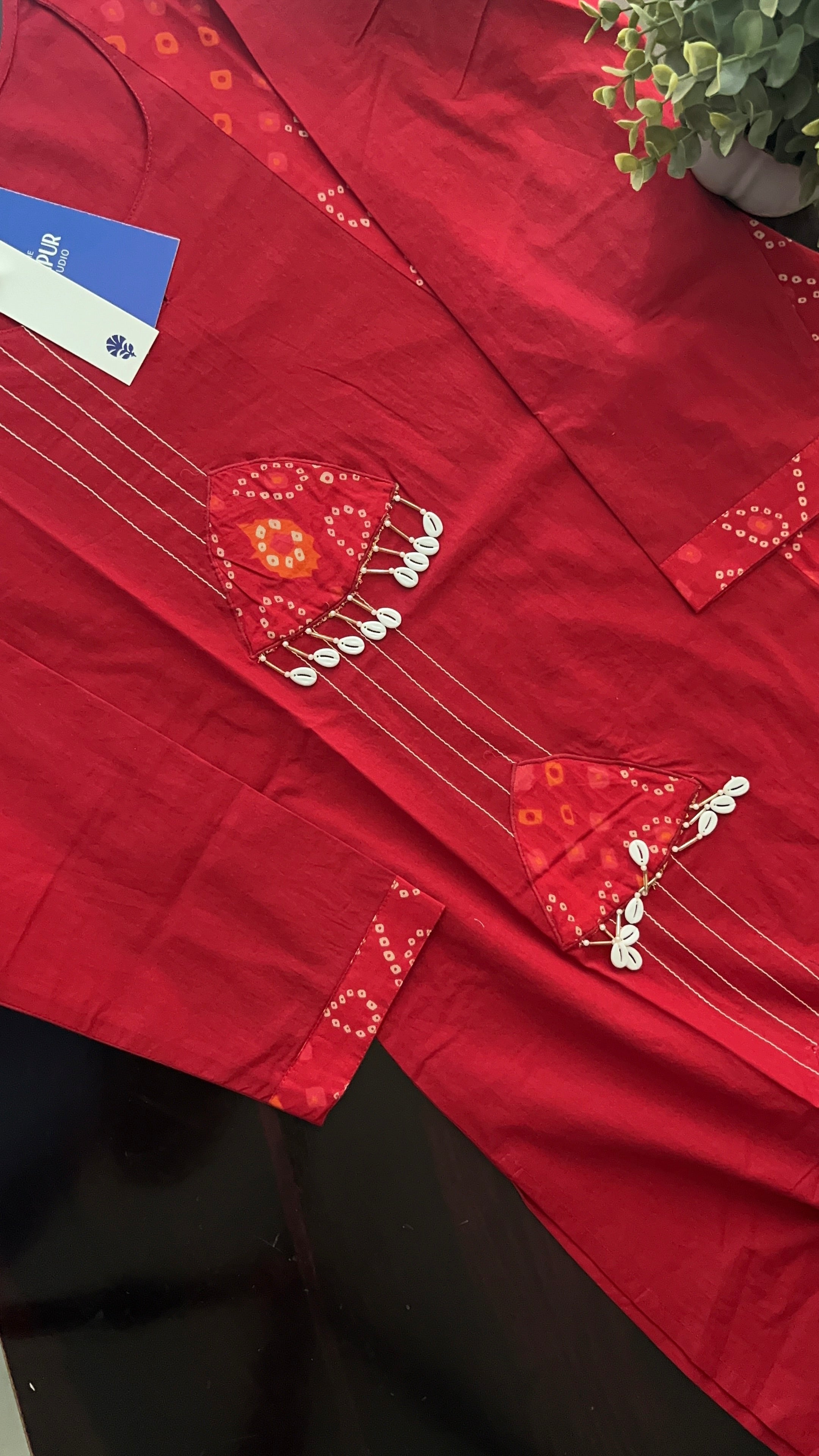 Raha MulCotton Bandhani Hand Detailed Pant Set