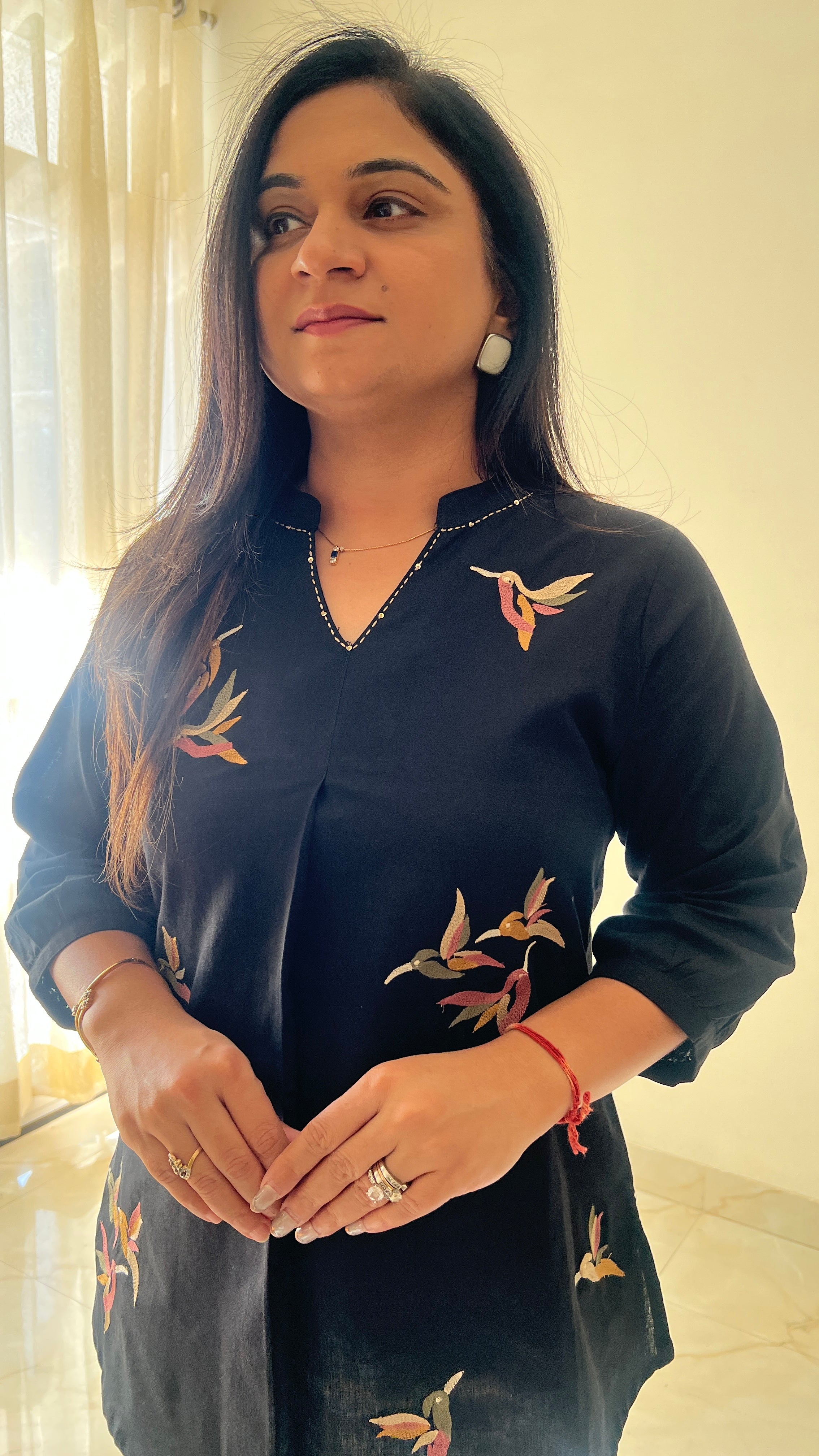 Kashi Cotton Embroidered Short Top