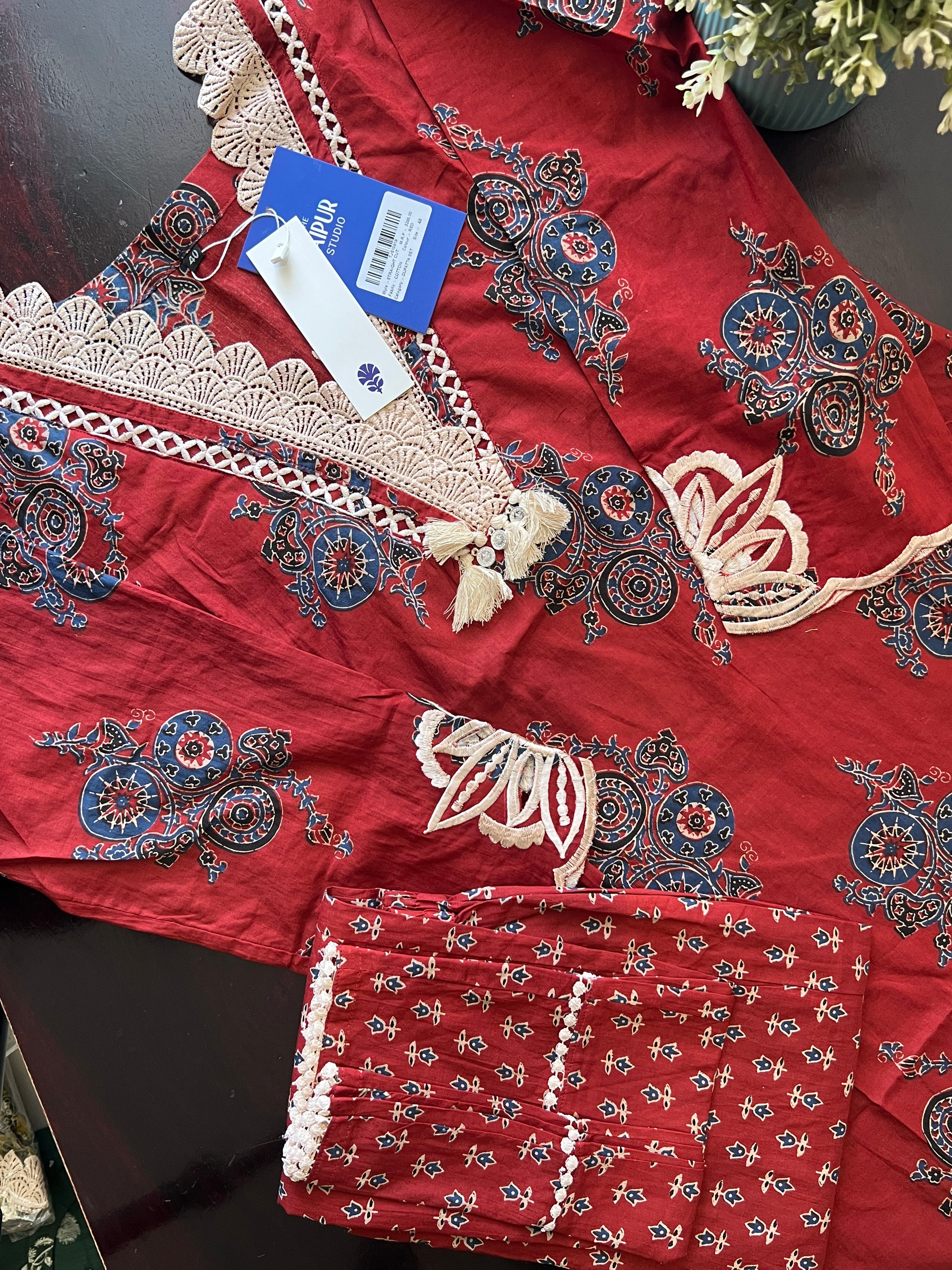 Divya Cotton Cutwork Detailed Pant set