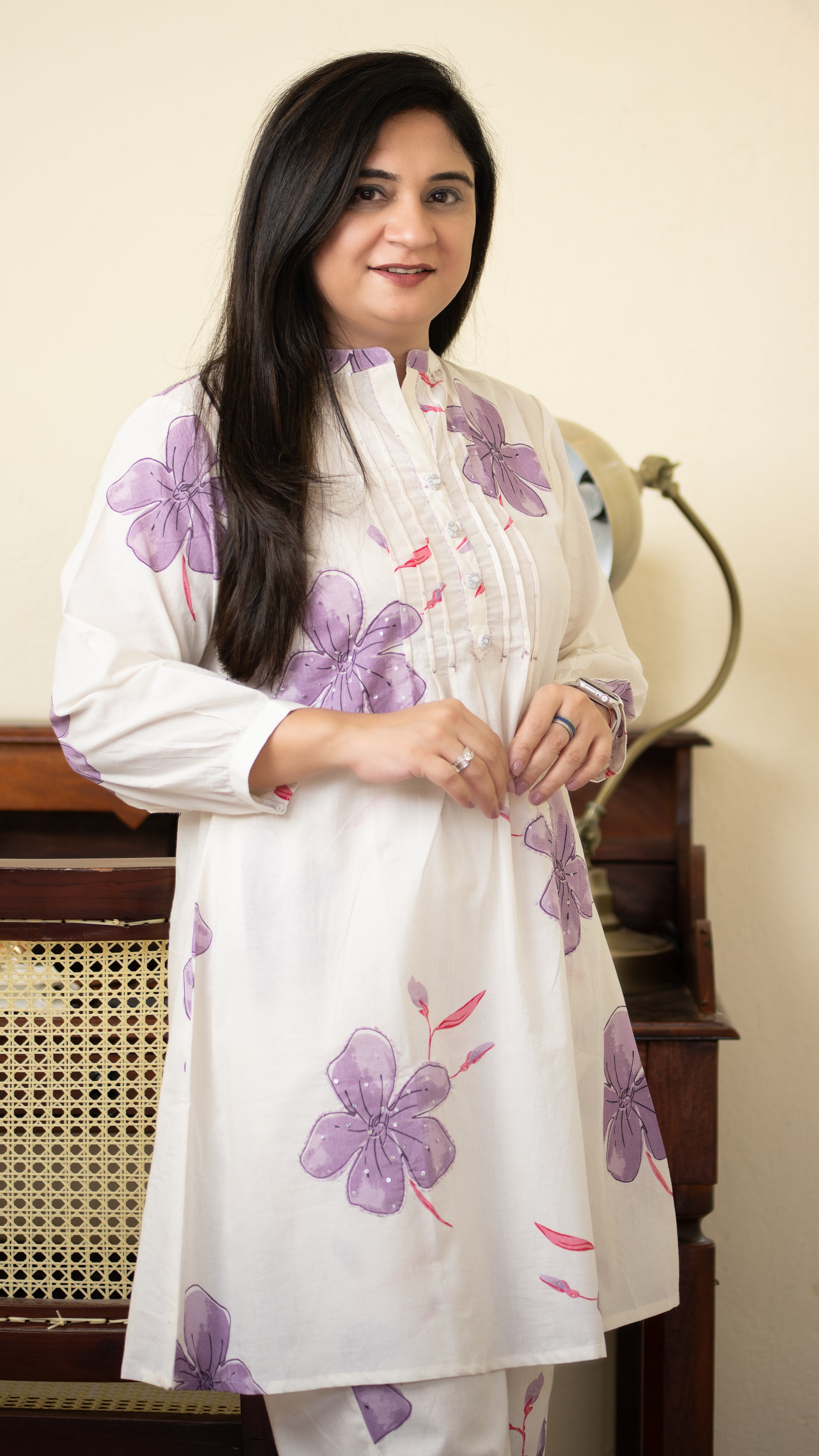 Emmi Purple Cotton Floral Coord Set