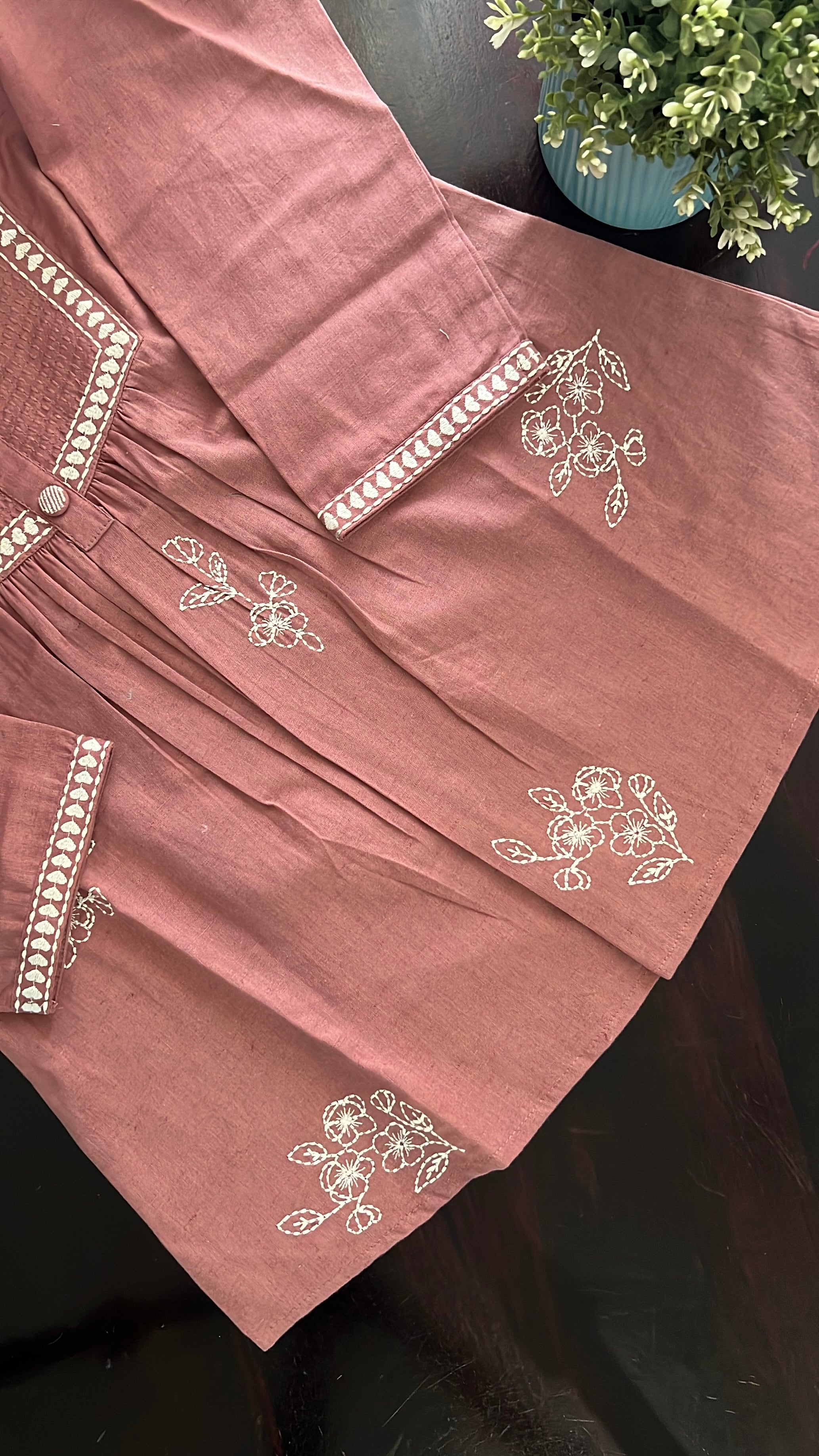 Tarini A-line cotton Embroidered Short Top