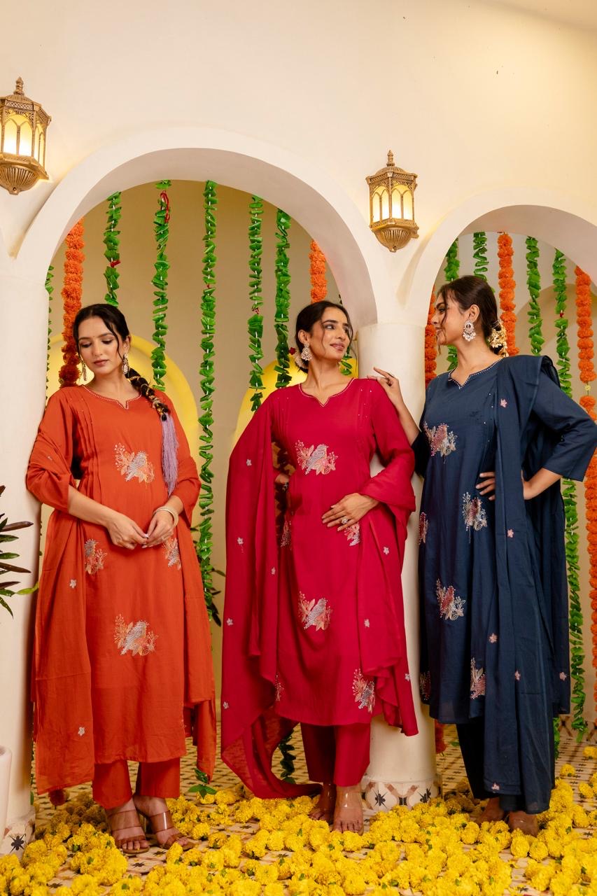 Roshni MulCotton Hand Detailed Pant Set