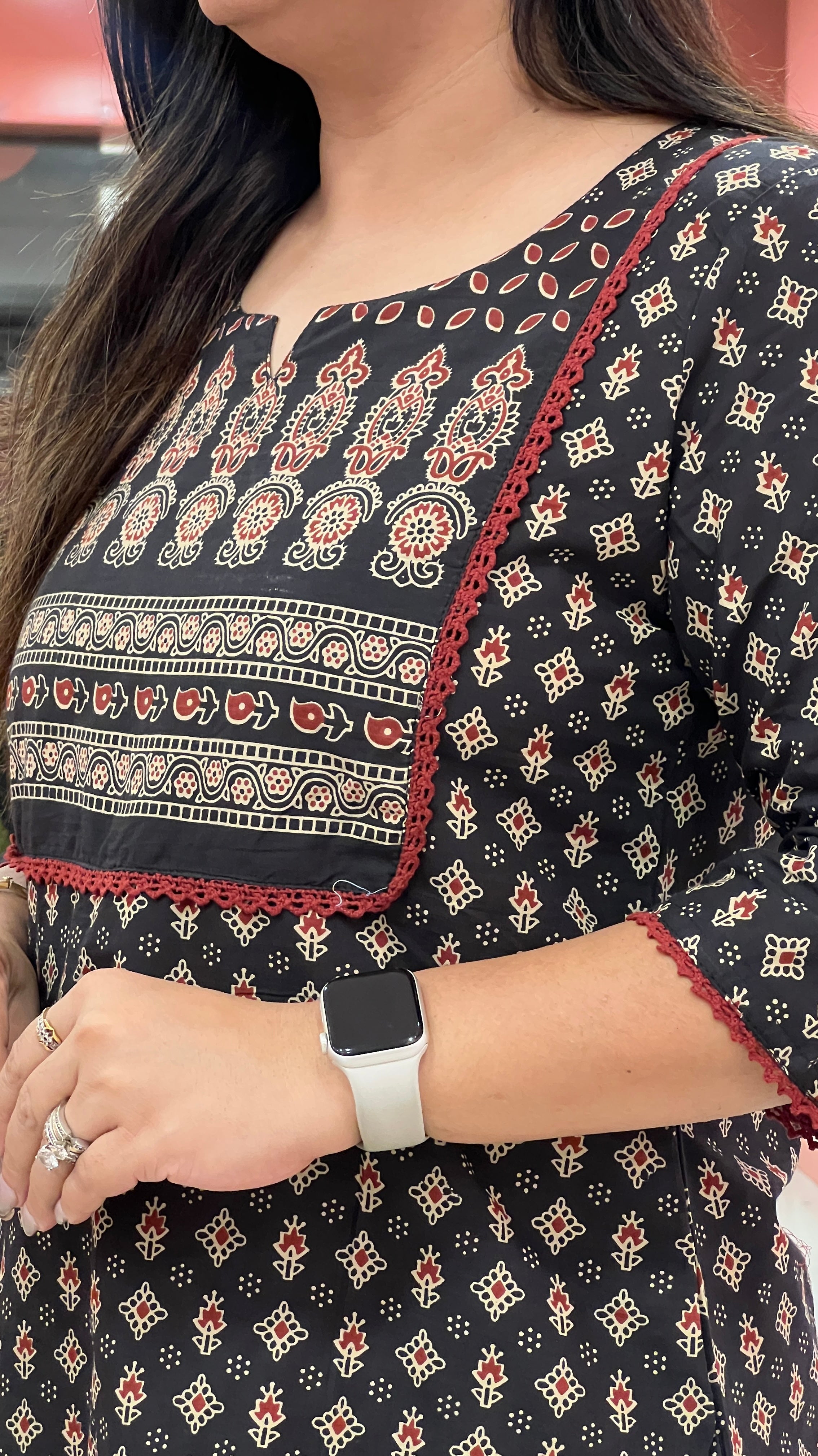 Cotton Ajrakh Casual Straight Kurta