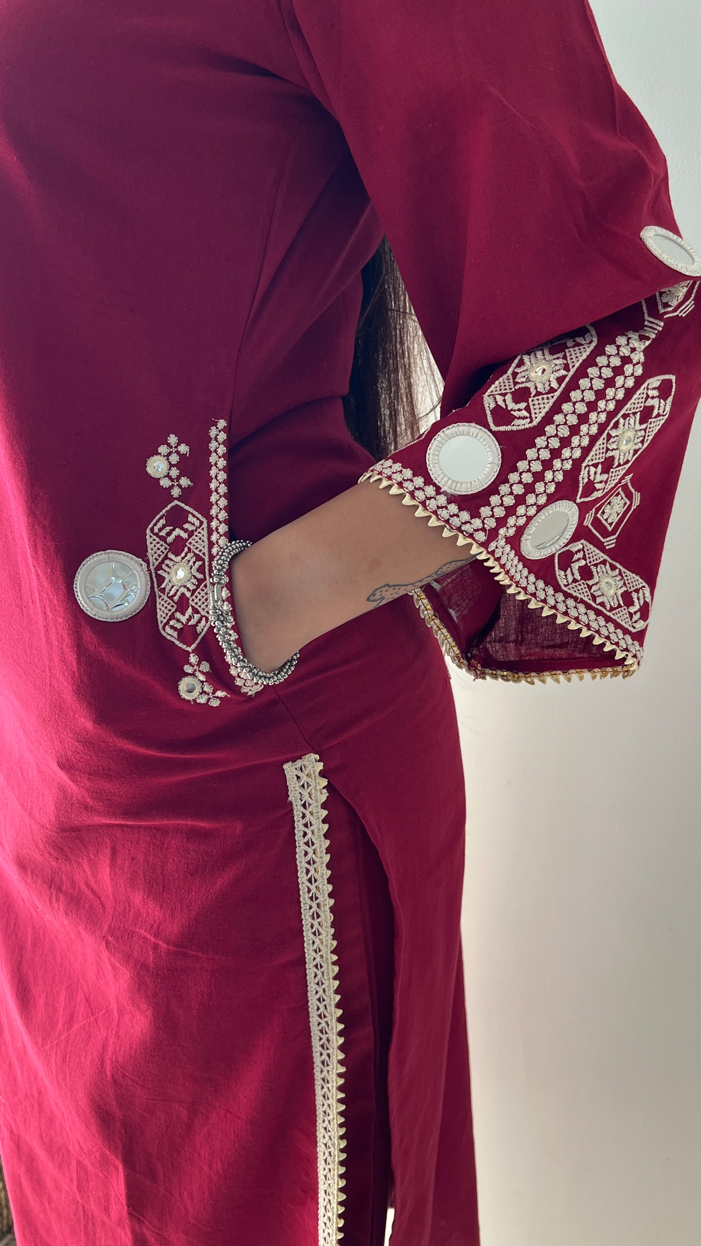 Jalsa Kutch Embroidered Straight Pant Set