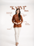 Karvi Rust Cotton Embroidered Short Top