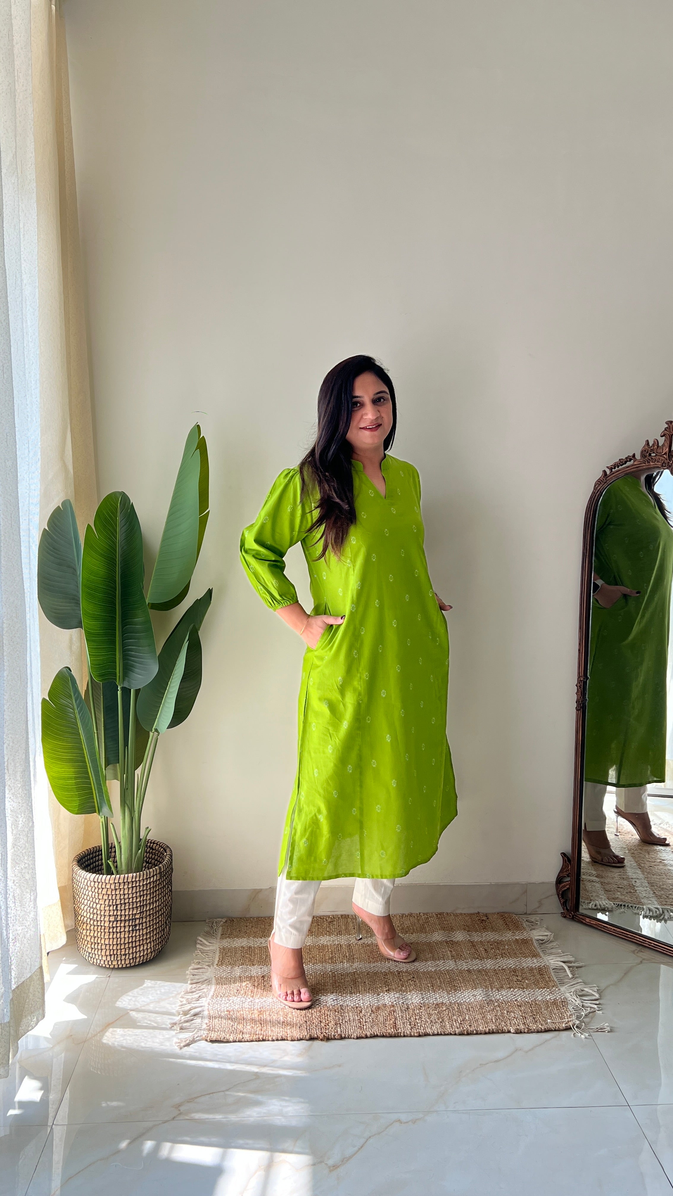 Kanya Handloom Cotton A-line kurta