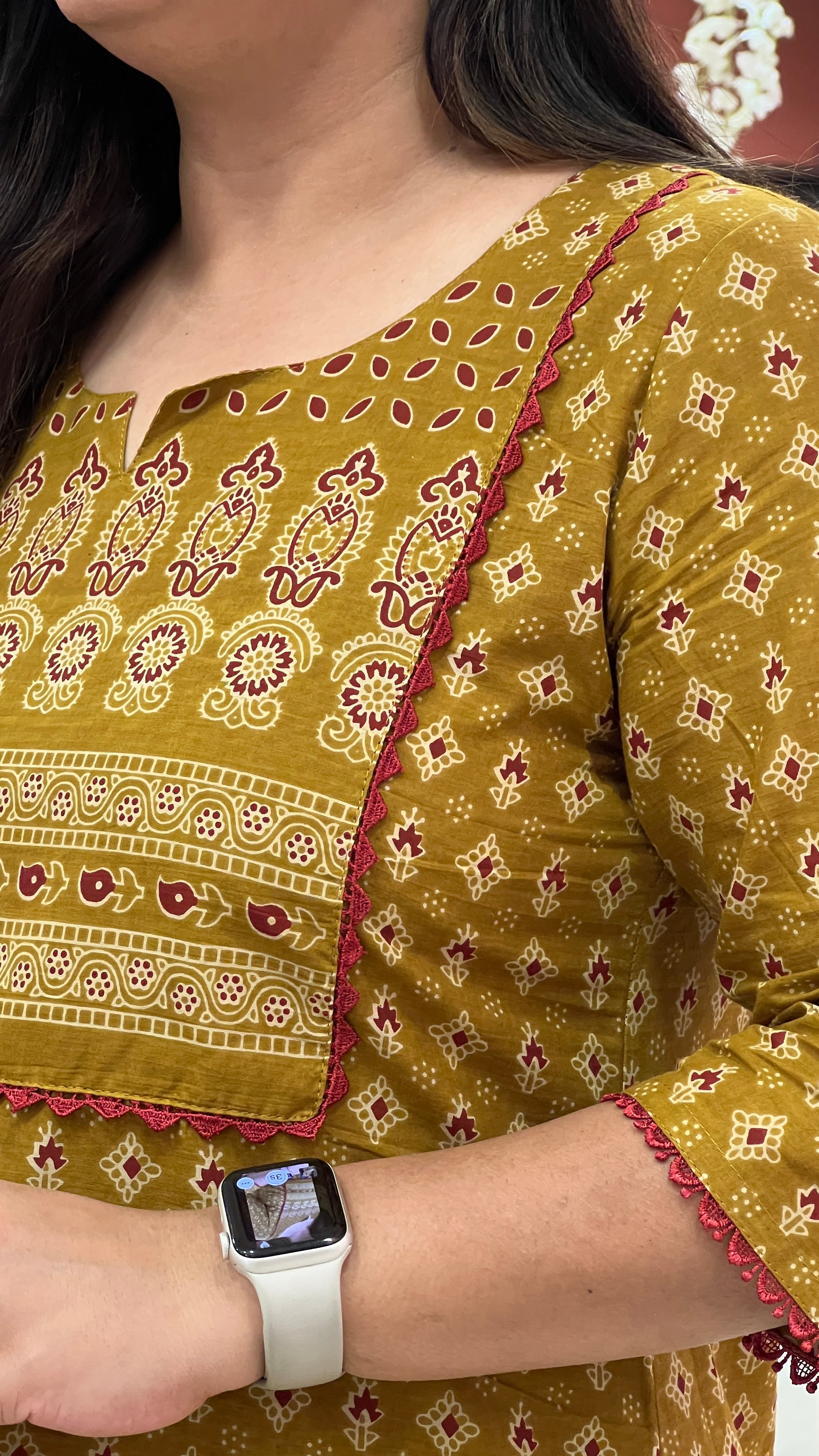 Cotton Ajrakh Casual Straight Kurta