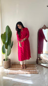 Pink Floral Casual Cotton Straight Kurta - The Jaipur Studio