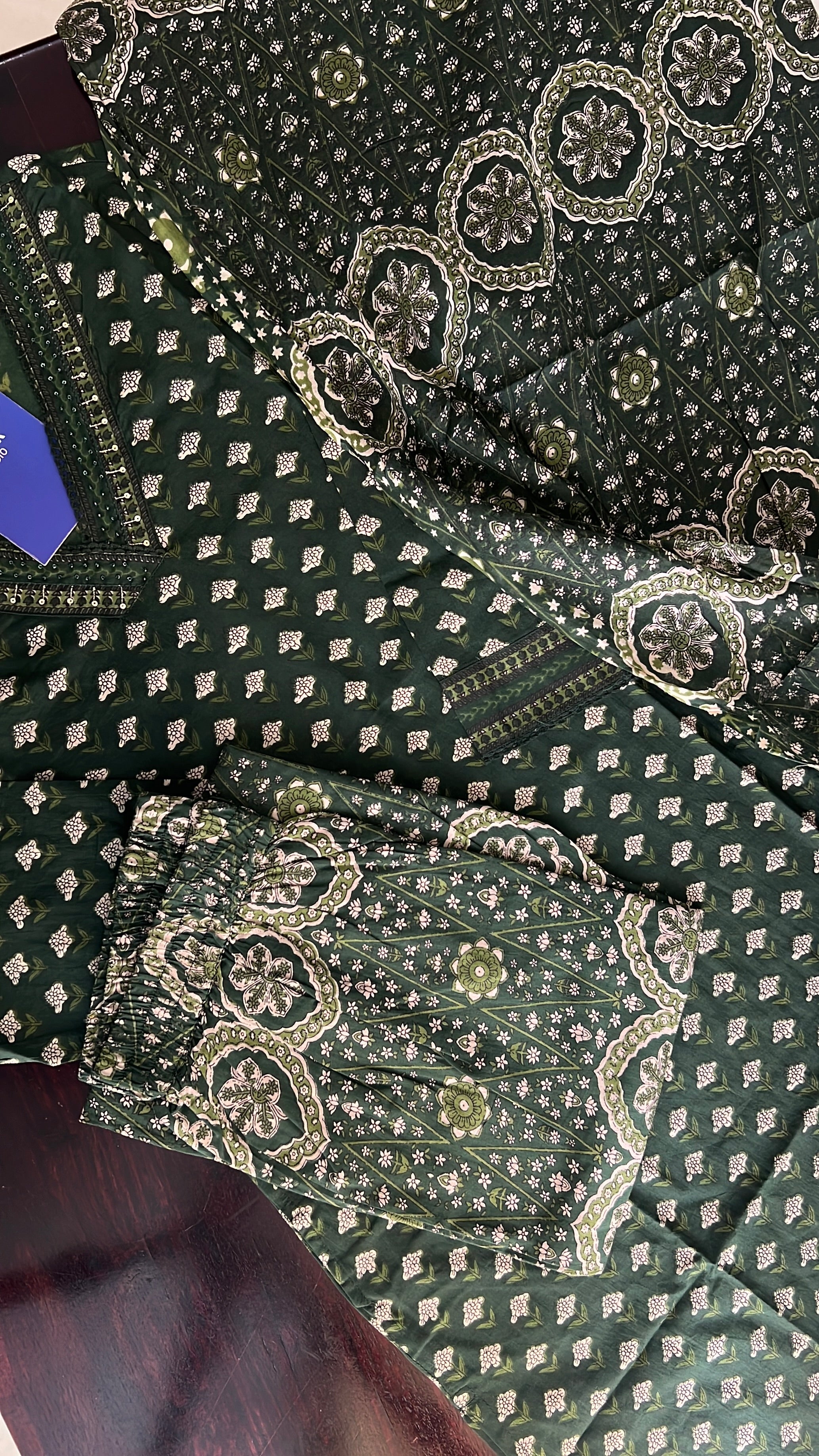 Divisha Ajrakh Cotton HandEmbroidered Pant set