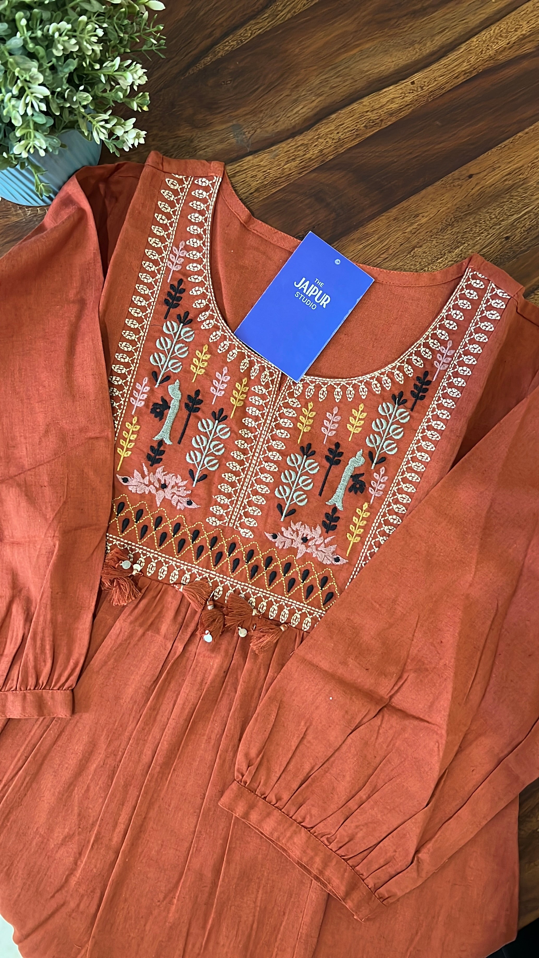 Krisha Cotton Embroidered Short Top - The Jaipur Studio