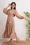 Amara Floral Rayon Long Dress - The Jaipur Studio