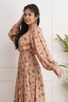 Amara Floral Rayon Long Dress - The Jaipur Studio