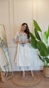 Asma Cotton Embroidered A-line Pant Set - The Jaipur Studio