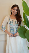 Asma Cotton Embroidered A-line Pant Set - The Jaipur Studio