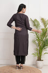 Black Muslin Kurta with Lining along with stylish Pant - The Jaipur Studio