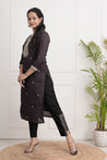 Black Muslin Kurta with Lining along with stylish Pant - The Jaipur Studio