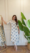Offwhite Ikkat Cotton A-line Coord Set - The Jaipur Studio