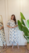 Offwhite Ikkat Cotton A-line Coord Set - The Jaipur Studio