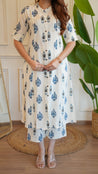Offwhite Ikkat Cotton A-line Coord Set - The Jaipur Studio