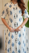 Offwhite Ikkat Cotton A-line Coord Set - The Jaipur Studio