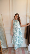 Cream Rayon Floral A-line Coord Set - The Jaipur Studio