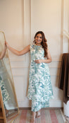 Cream Rayon Floral A-line Coord Set - The Jaipur Studio