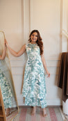Cream Rayon Floral A-line Coord Set - The Jaipur Studio