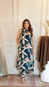 Black Multi Rayon Floral A-line Coord Set - The Jaipur Studio